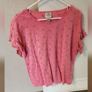 Womens XL pink short sleeve top